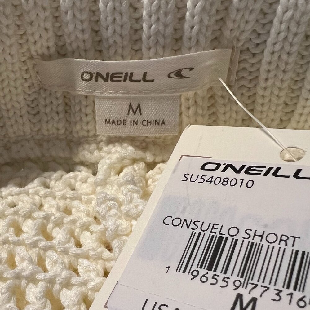 O'Neill Cream Crochet Knit Beach Shorts - Picture 3 of 6